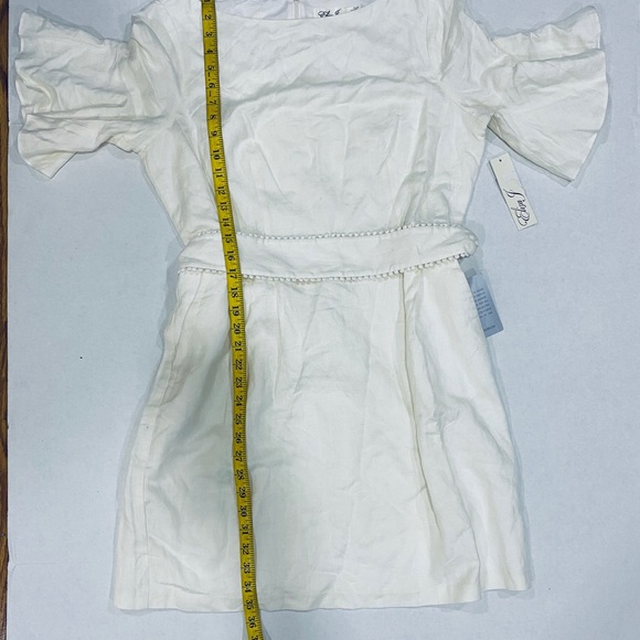 Eliza J Bell-Sleeve Pompom Sash Linen Blend Dress - Picture 14 of 14